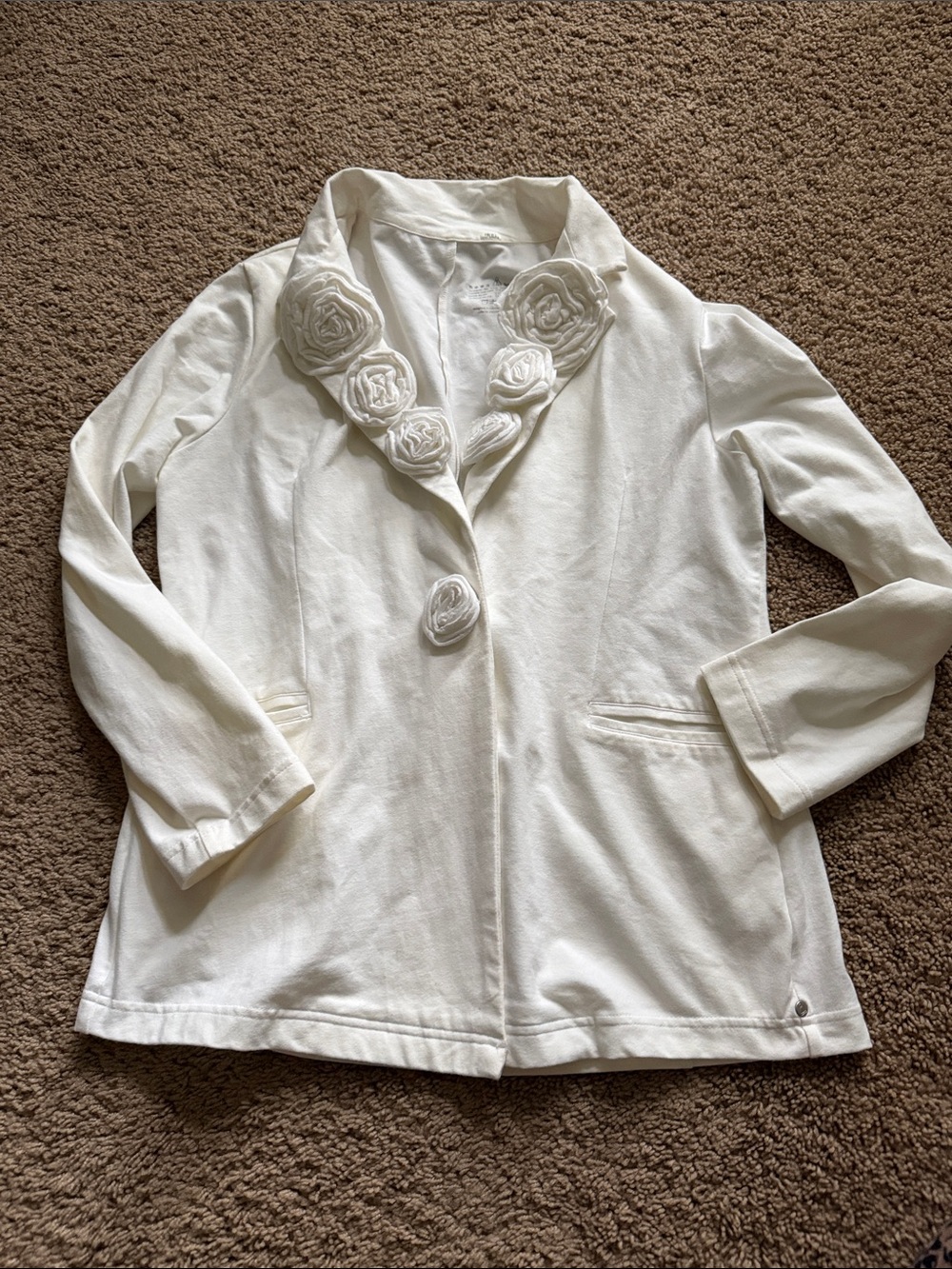 Neon Buddha white button  front jacket sz L